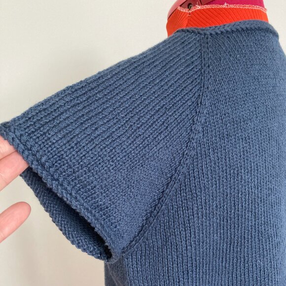 Blue Lace Front Tee Hand knit Small - Picture 4 of 10